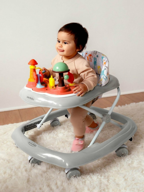 Ходунки детские с электронной игровой панелью AmaroBaby Running Baby - Серый