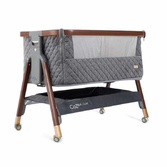 Колыбель для новорожденных приставная Tutti Bambini CoZee Luxe с колесами - Walnut/Slate