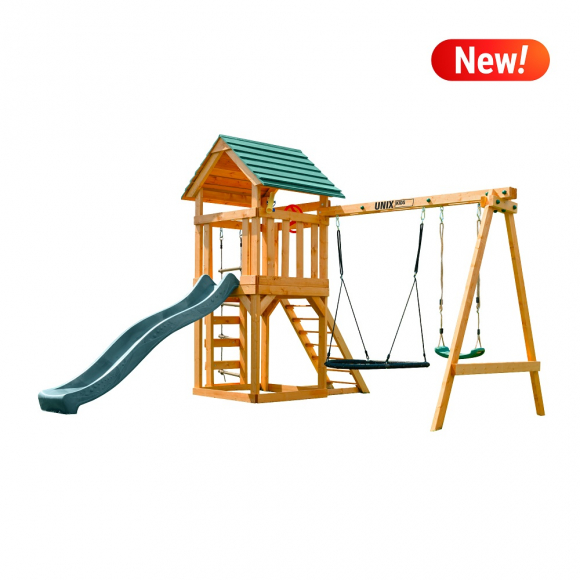 Детский игровой комплекс UNIX Kids (6 in 1) - Dark Green