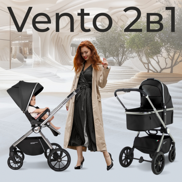 Коляска 2 в 1 Sweet Baby Vento Silver - Black