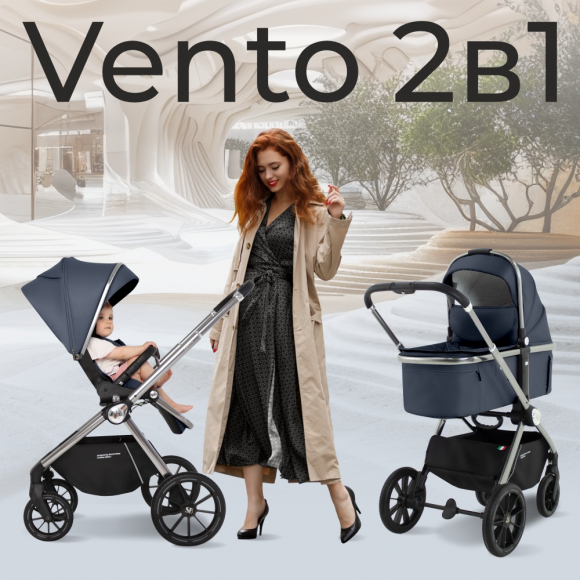 Коляска 2 в 1 Sweet Baby Vento Silver - Blue