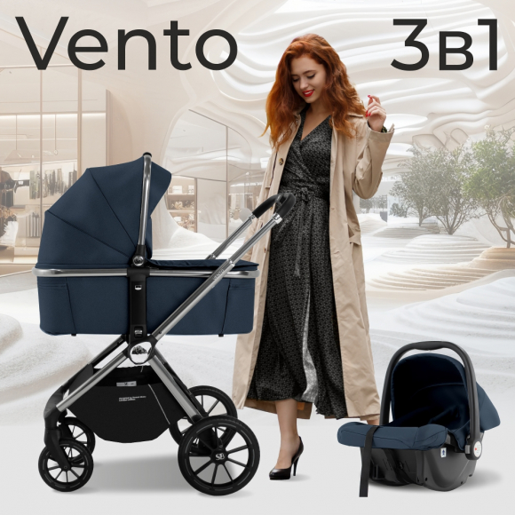 Коляска 3 в 1 Sweet Baby Vento Silver - Blue