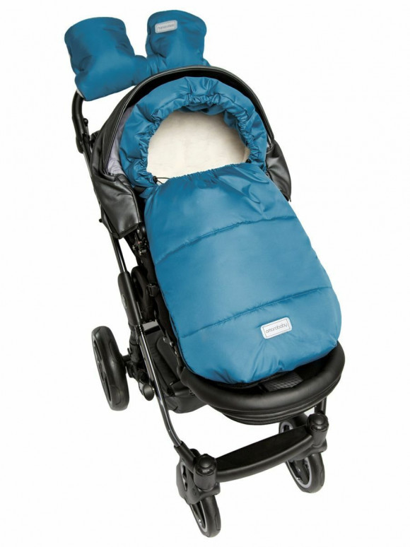 Конверт в коляску AMAROBABY Snowy Travel - Серо-голубой, 85 см