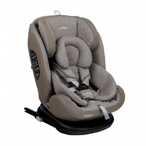 Автокресло Indigo AERO ISOFIX, ST-3, группа 0+1+2+3 - бежевый лен