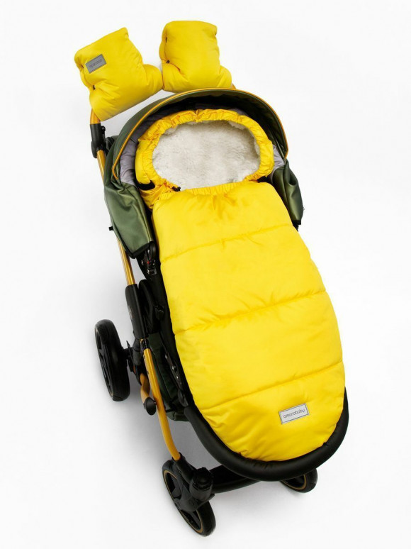 Конверт в коляску AMAROBABY Snowy Travel - Желтый, 105 см