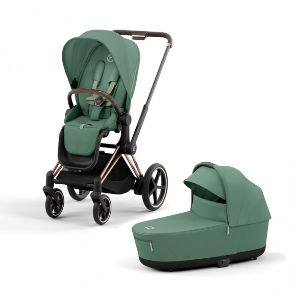 Коляска 2 в 1 Cybex Priam IV (шасси Rosegold) - Leaf Green