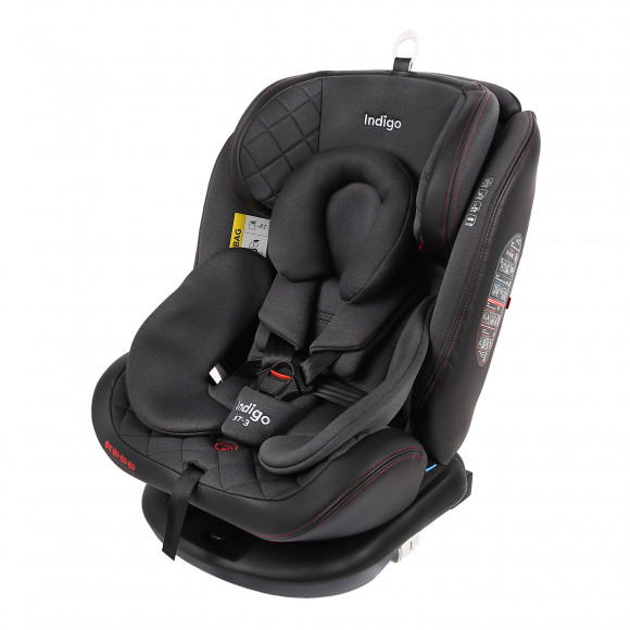 Автокресло Indigo AERO ISOFIX, ST-3, группа 0+1+2+3 - черный-красный