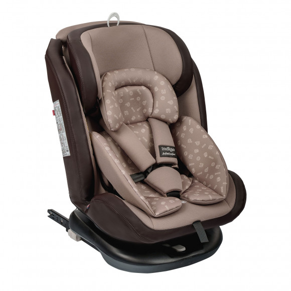 Автокресло Indigo Advanced ISOFIX, группа 0+1+2+3 - бежевый-коричневый