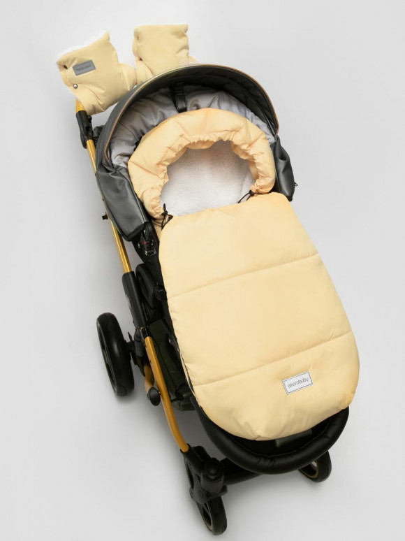 Конверт в коляску AMAROBABY Snowy Travel - Песочный, 85 см