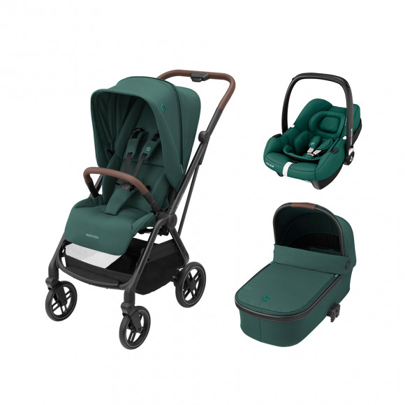 Коляска 3 в 1 Maxi-Cosi Leona CabrioFix I-Size - Essential Green