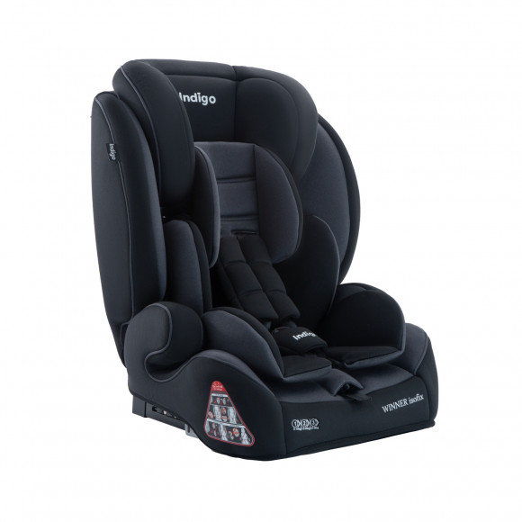 Автокресло Indigo WINNER ISOFIX, YB706B, группа 1+2+3  - черный-серый