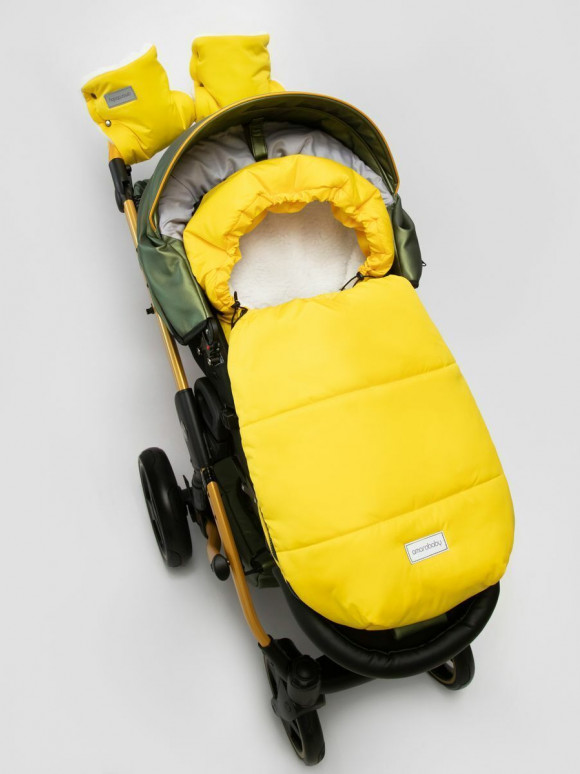 Конверт в коляску AMAROBABY Snowy Travel - Желтый, 85 см