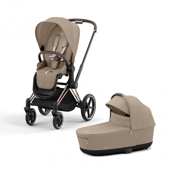 Коляска 2 в 1 Cybex Priam IV (шасси Rosegold) - Cozy Beige