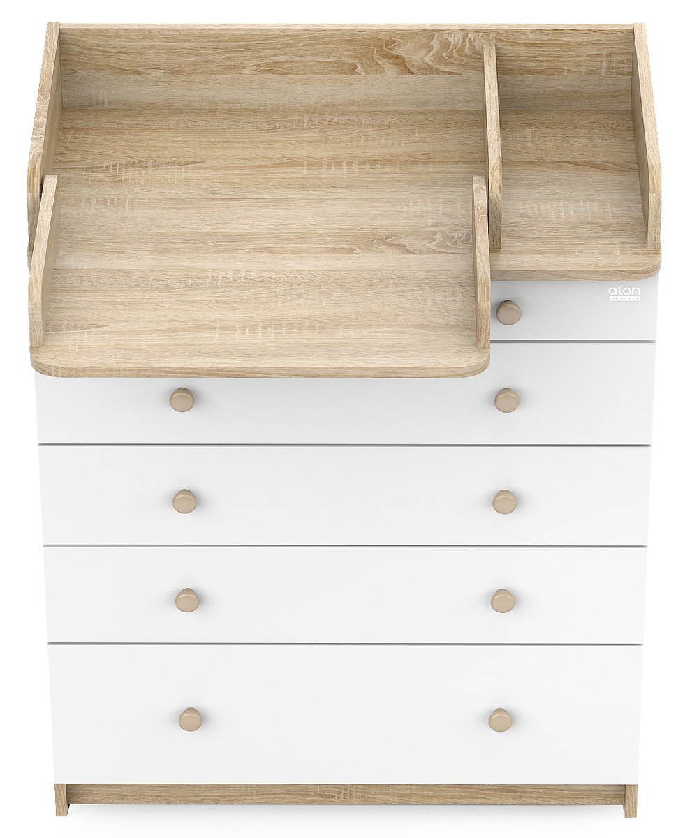 Детский пеленальный комод Атон Leo 805 с органайзером, ЛДСП дуб сонома-белый qm2oysggmo5lvhrefzjib524vepy0n19