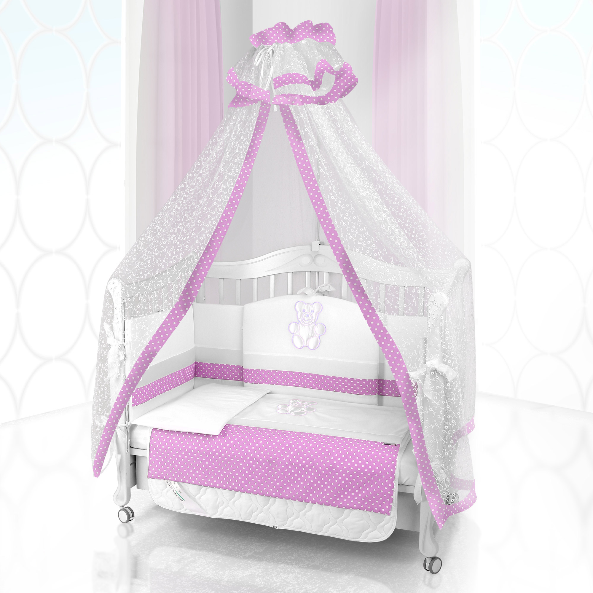 Комплект постельного белья Beatrice Bambini Unico Puntini (125х65) bianco rosa 2ec4eec31523bda413864b1bc11b9f9a