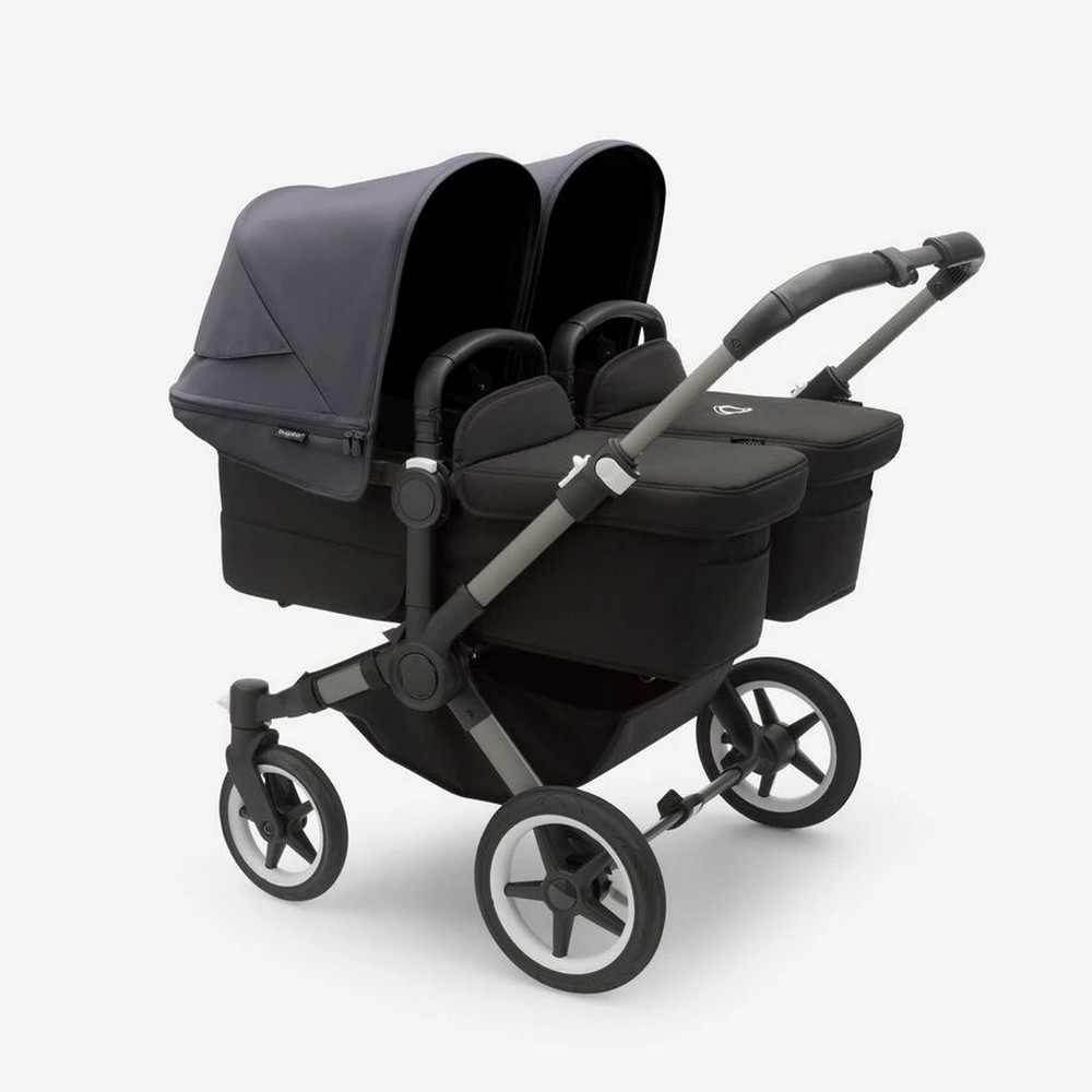 Коляска для двойни 2 в 1 Bugaboo Twin Donkey 5 (Black/Midnight Black/Stormy Blue)