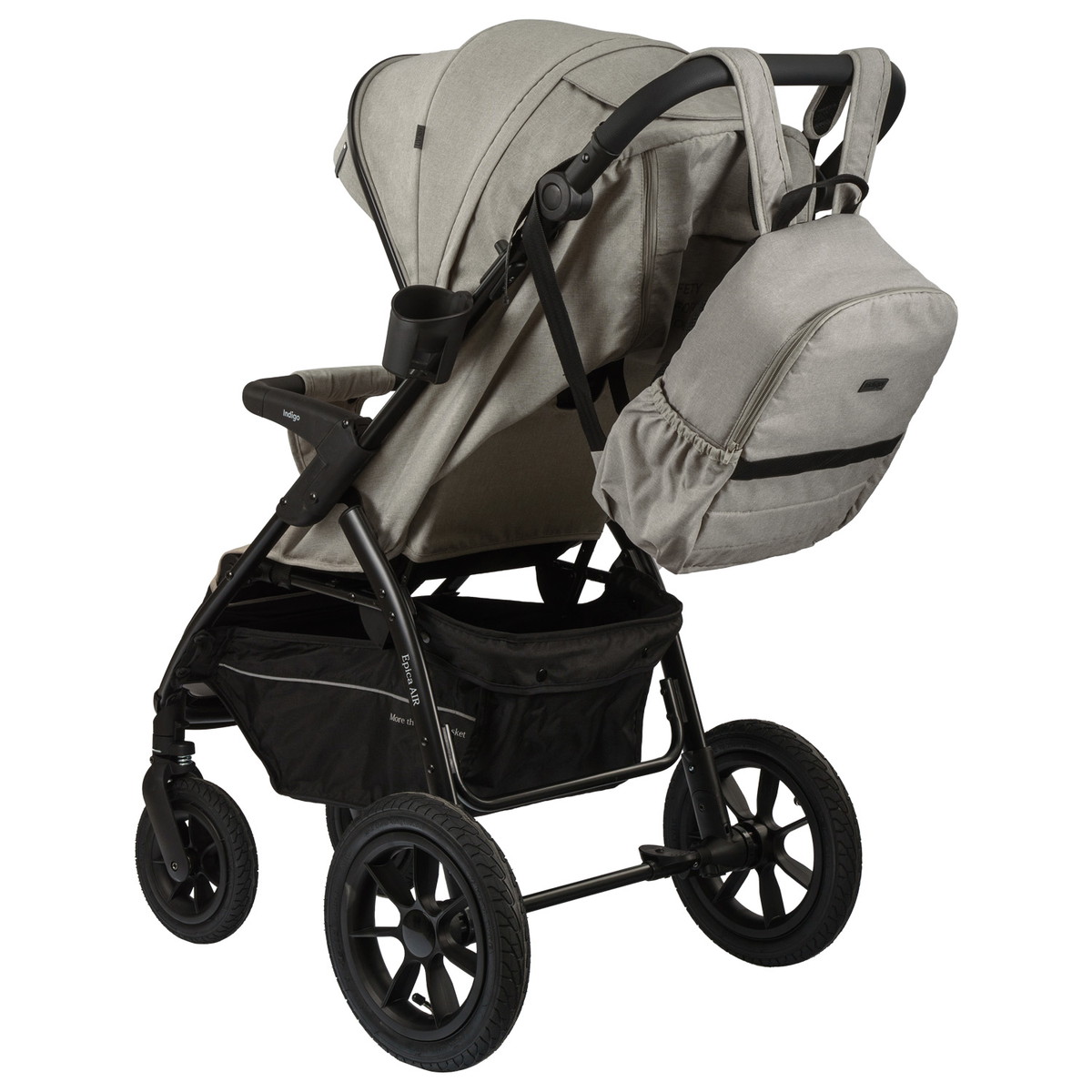 Прогулочная коляска INDIGO EPICA XL AIR с сумкой  бежевый zoy0kx5ifx24ffrg57efuug2bwhwhtrd