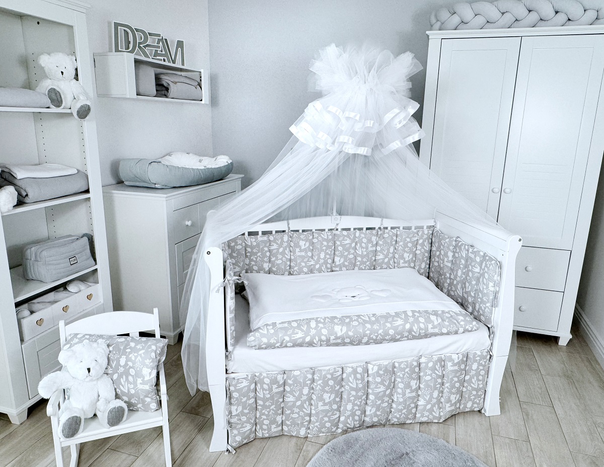 Комплект постельного белья Lepre Teddy Bear 6 предметов (125*65) (серый/белый)