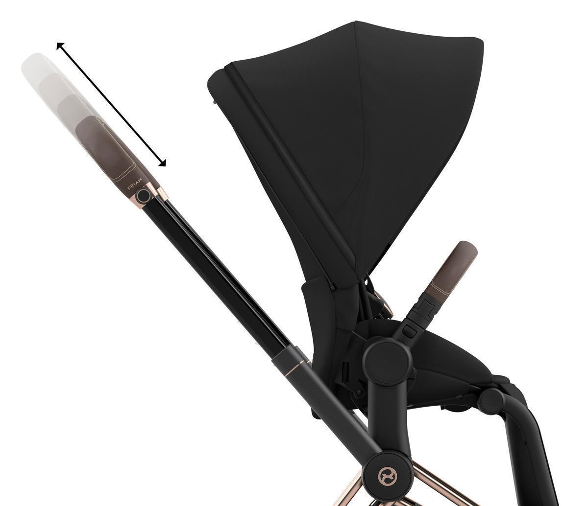 Коляска 2 в 1 Cybex Priam IV (шасси Rosegold) Sepia Black s4xtqda2vjf08d8c00c11huufqghzpb1