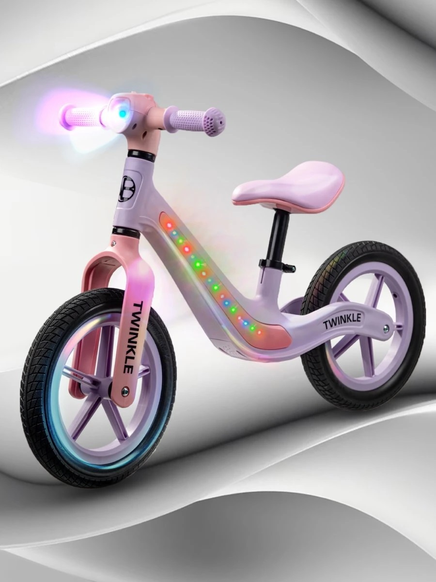 Беговел двухколесный Amarobaby Twinkle (Сиреневый/розовый)