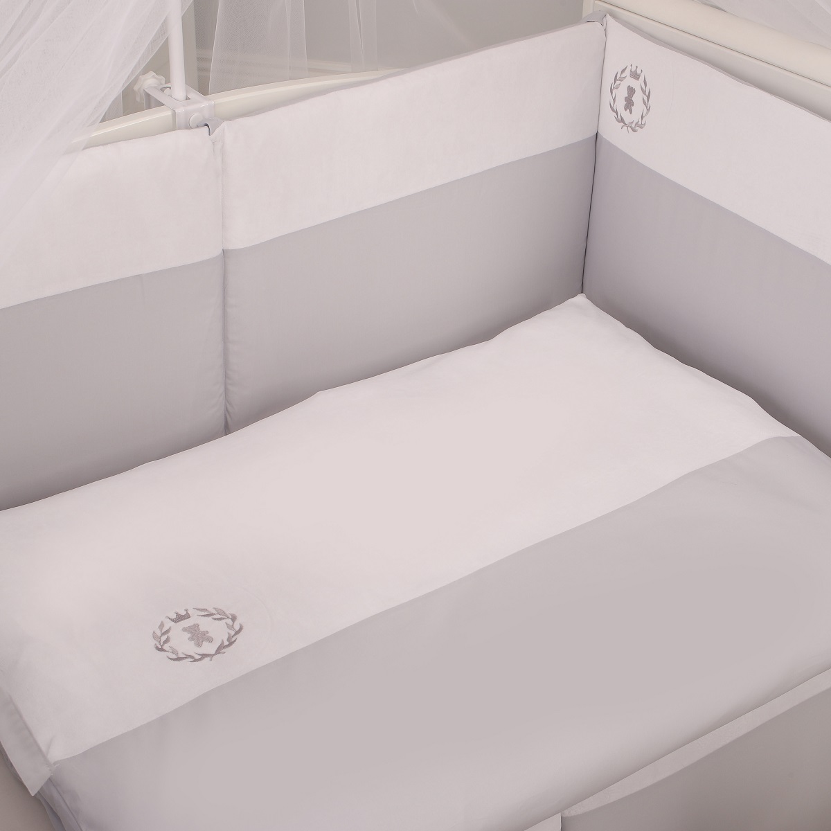 Сменный комплект постельного белья Lepre Velour, 3 предмета (125*65) (Серый)