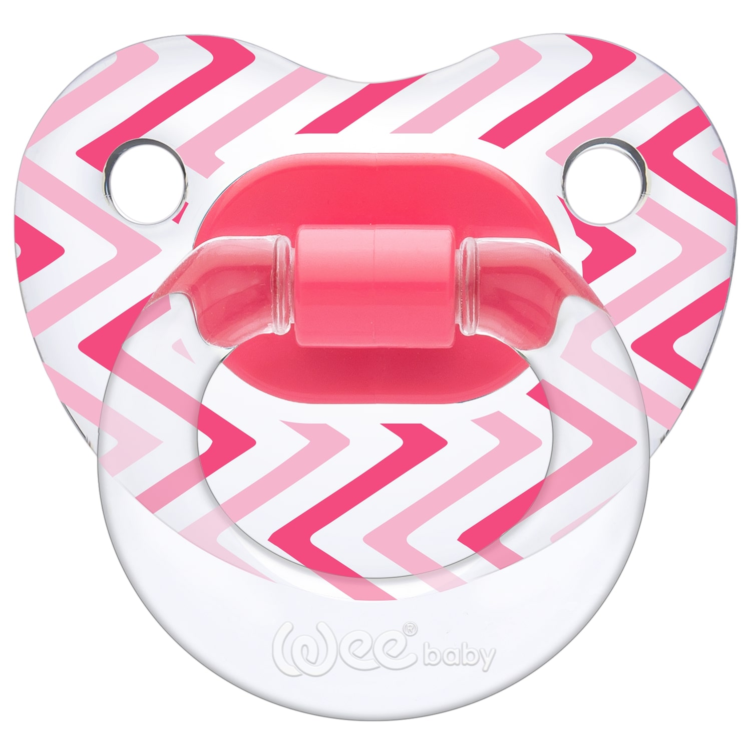 Ортодонтическая соска-пустышка WeeBaby прозрачная, с рисунком, с 6 месяцев розовый 48de0169762b2ad87a11715129aa9c9d