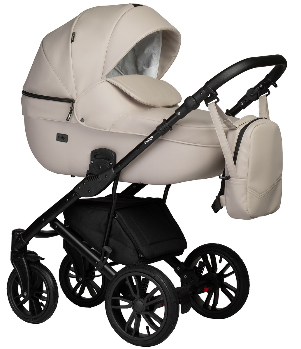 Детская коляска Indigo Mio Eco 2 в 1 (02 св.бежевая кожа)
