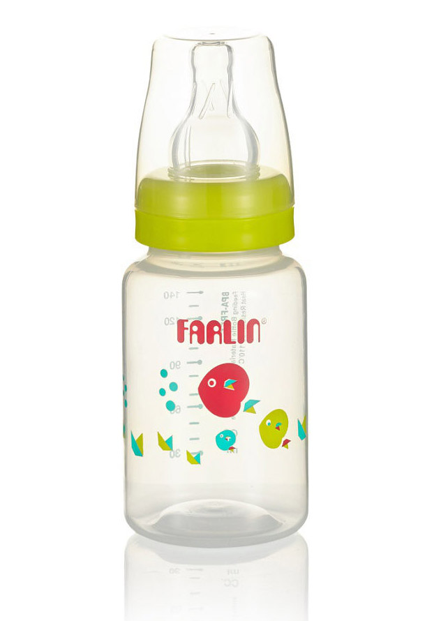 Полипропиленовая бутылочка для кормления со стандартным горлышком Farlin, 150 мл. Салатовый 108101049-polipropilenovaya-butilochka-dlya-kormleniya-so-