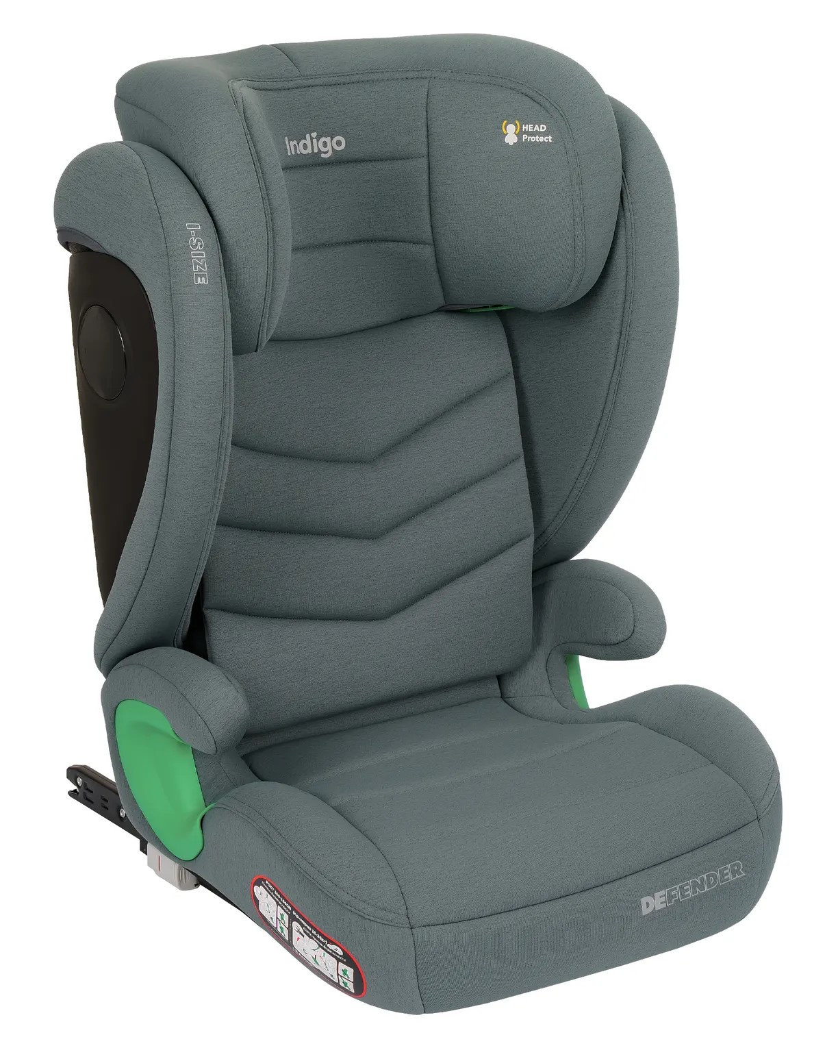 Автокресло Indigo DEFENDER I-SIZE ISOFIX, группа 2+3  (Зелёный)