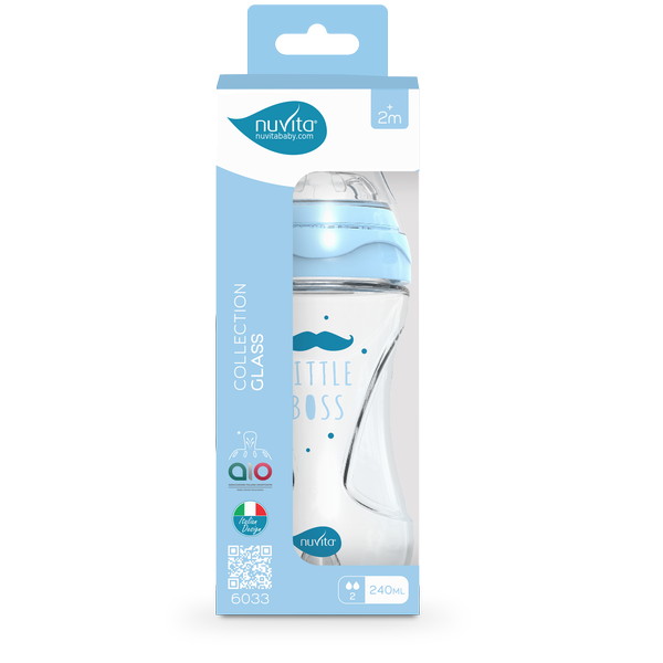 Антиколиковая бутылочка Nuvita 6033 Glass Collection 240мл, стекло голубой zg264eetj04rzavuqyda13wybx72q977
