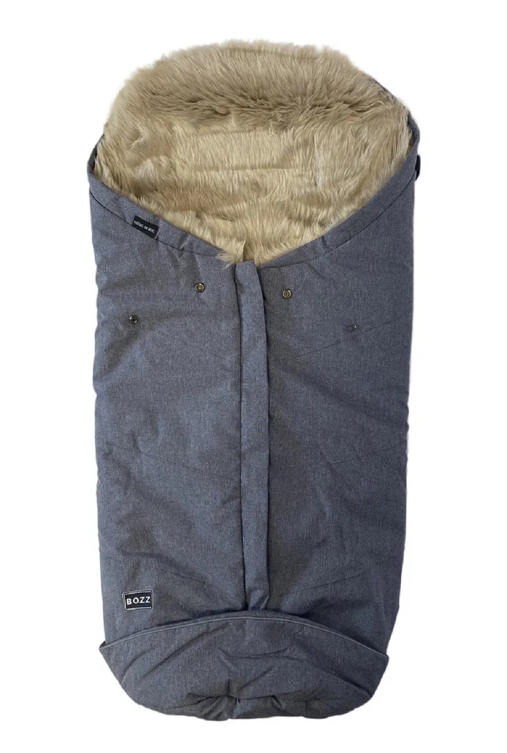 Конверт BOZZ с длинным ворсом (20-2015-36 Серый меланж наппа/лён)