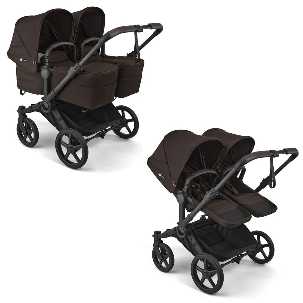 Коляска для двойни 2 в 1 Bugaboo Twin Donkey 6 (Black/Cocoa Brown)