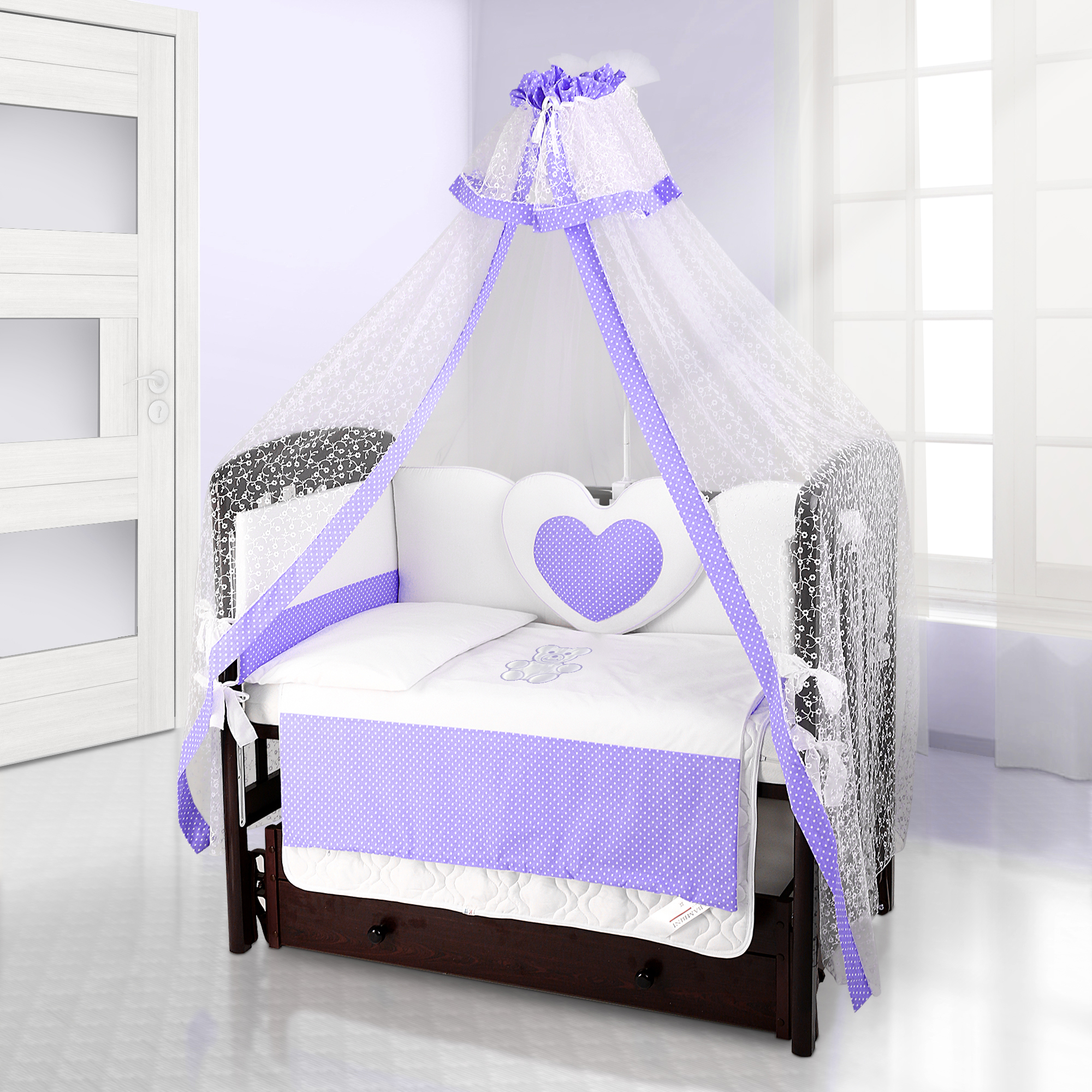 Комплект постельного белья Beatrice Bambini Cuore Puntini (BIANCO VIOLA)