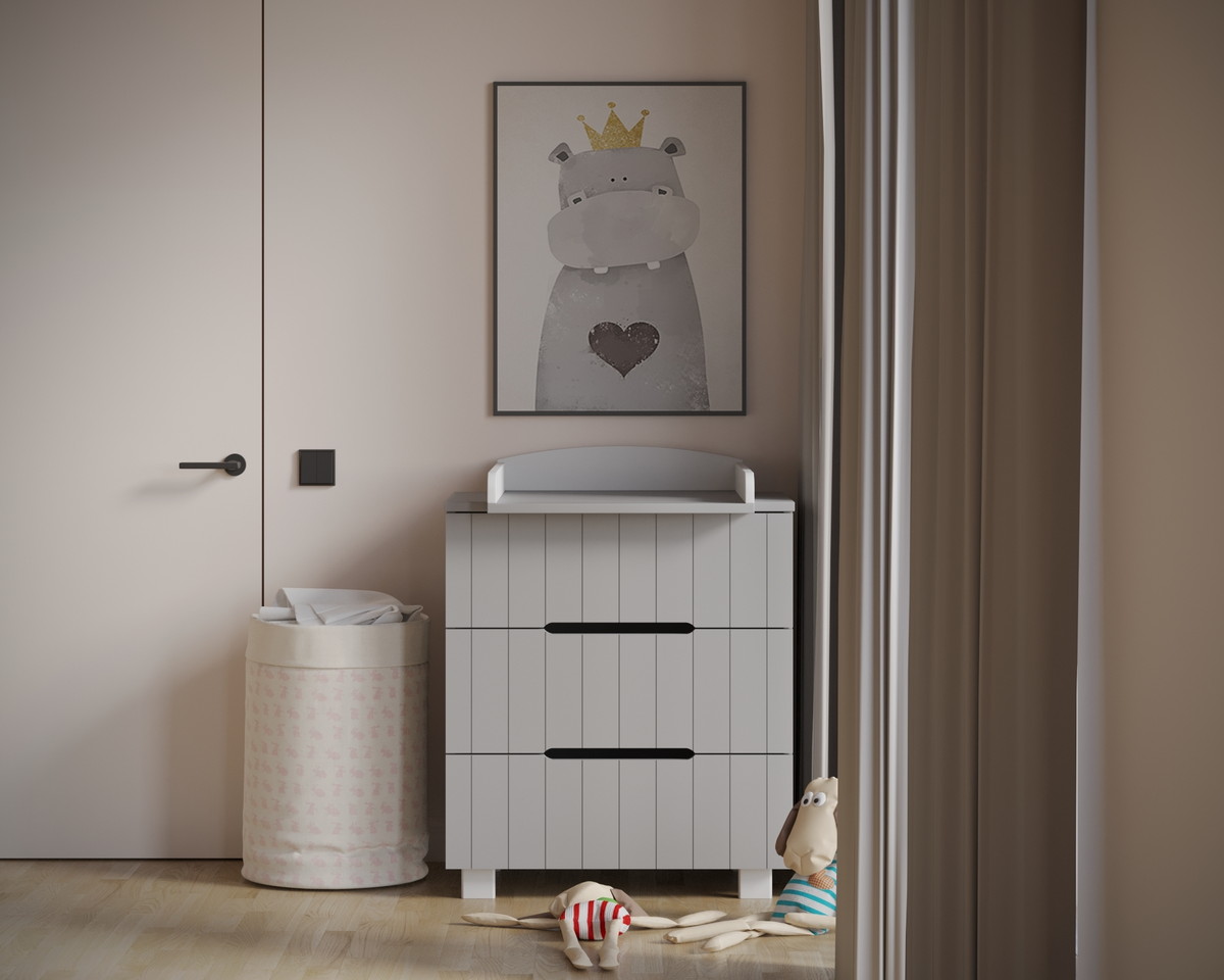 Детский пеленальный комод Incanto Vikki 800/3 МДФ серый-белый kqq2ftcqx871qridwn6adqzkxct44ybu