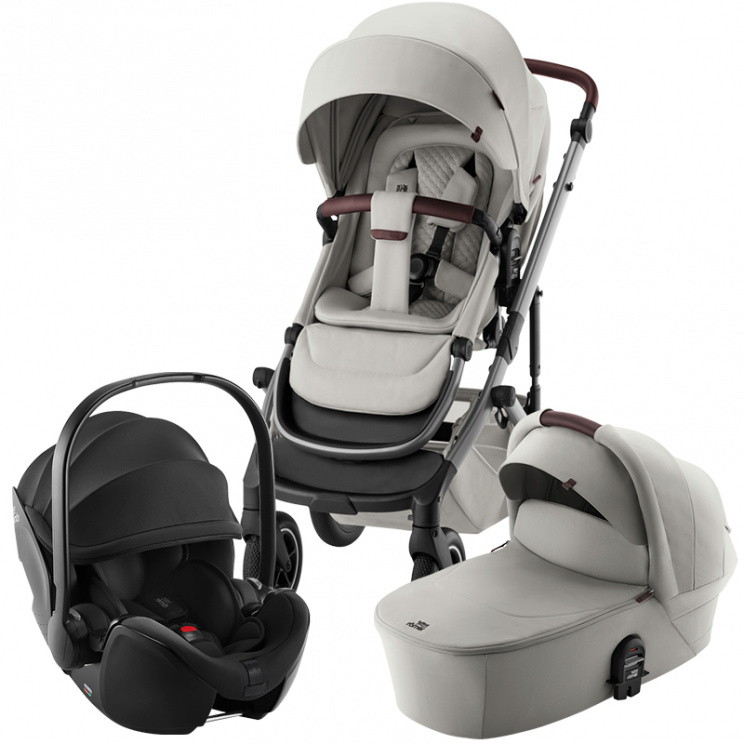Коляска 3 в 1 Britax Roemer Smile 5Z Lux автокресло Baby-Safe PRO (Linen Grey/Space Black)