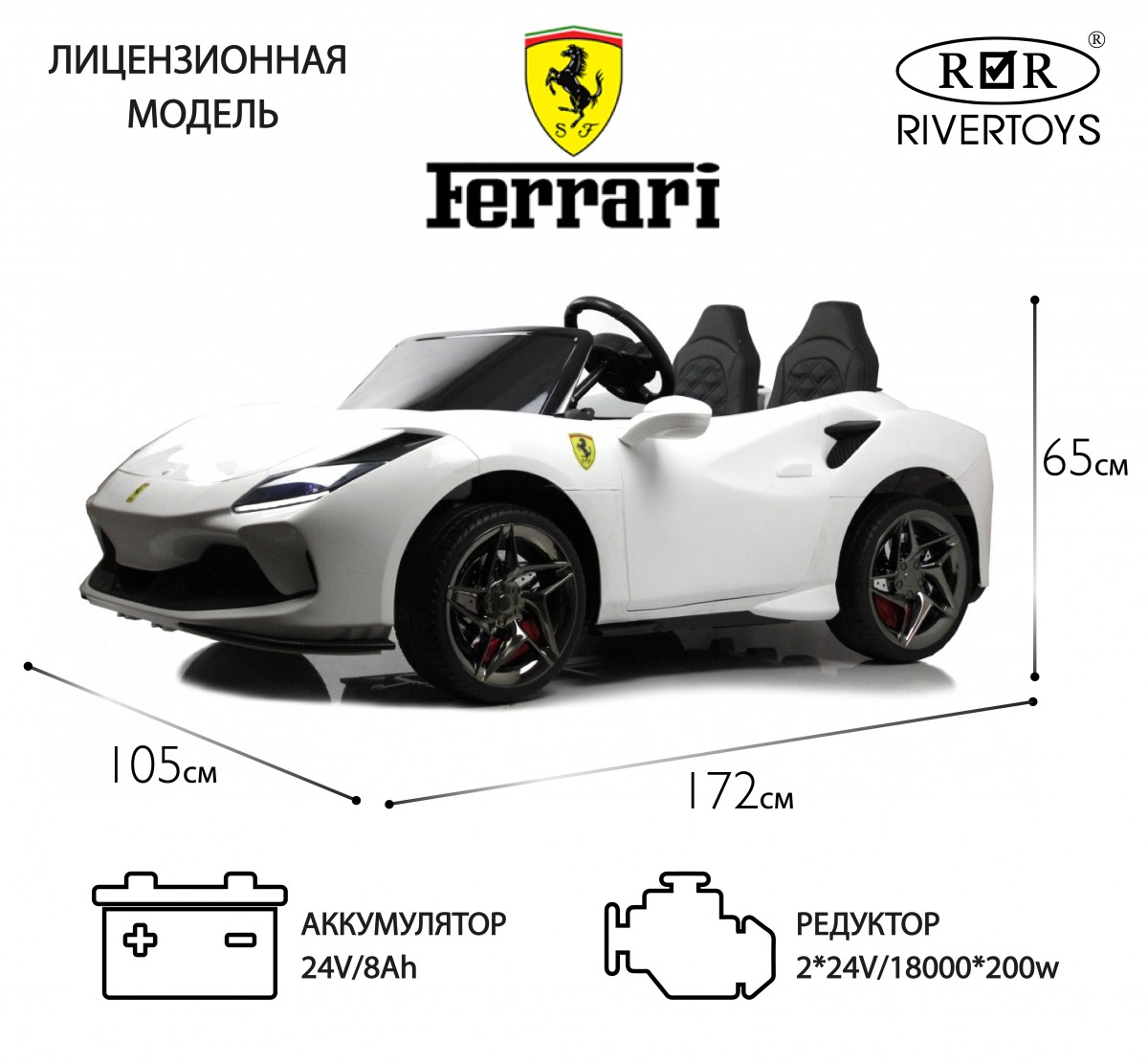 Детский электромобиль RiverToys F111FF белый pa0rdrbziufwmpxxdk4hfd0avi3n35w0