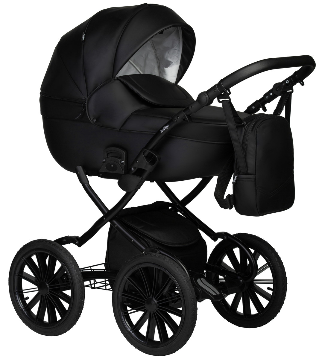 Коляска 2 в 1 Indigo MIO ECO Plus 14 (01 (черная кожа))