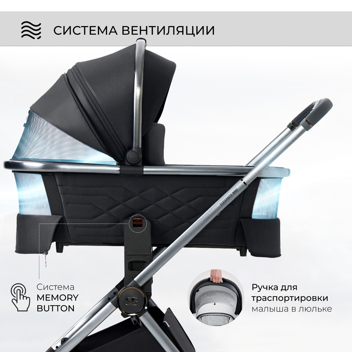 Коляска 2 в 1 Sweet Baby Elegante BRD Black xemoexlnvribmypje4h3o9ncaud1wwti