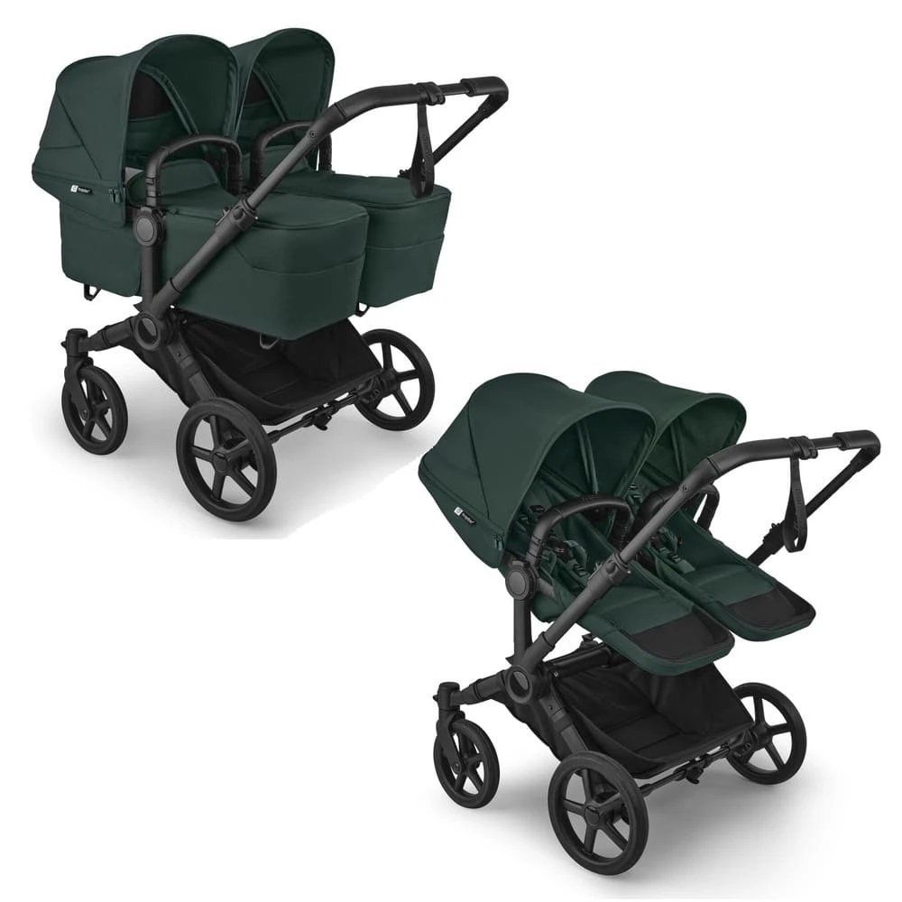 Коляска для двойни 2 в 1 Bugaboo Twin Donkey 6 (Black/Fern Green)