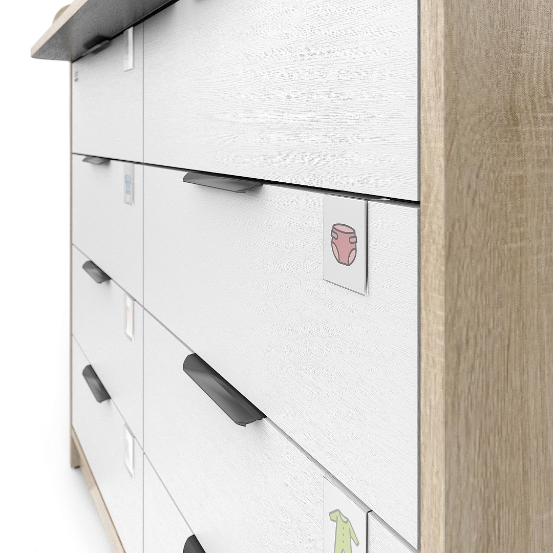 Комод Pituso Kids Optimum ЛДСП Дуб сонома-белый 197yn2laum1f5qyfaf94g3yxaqbxu6ge
