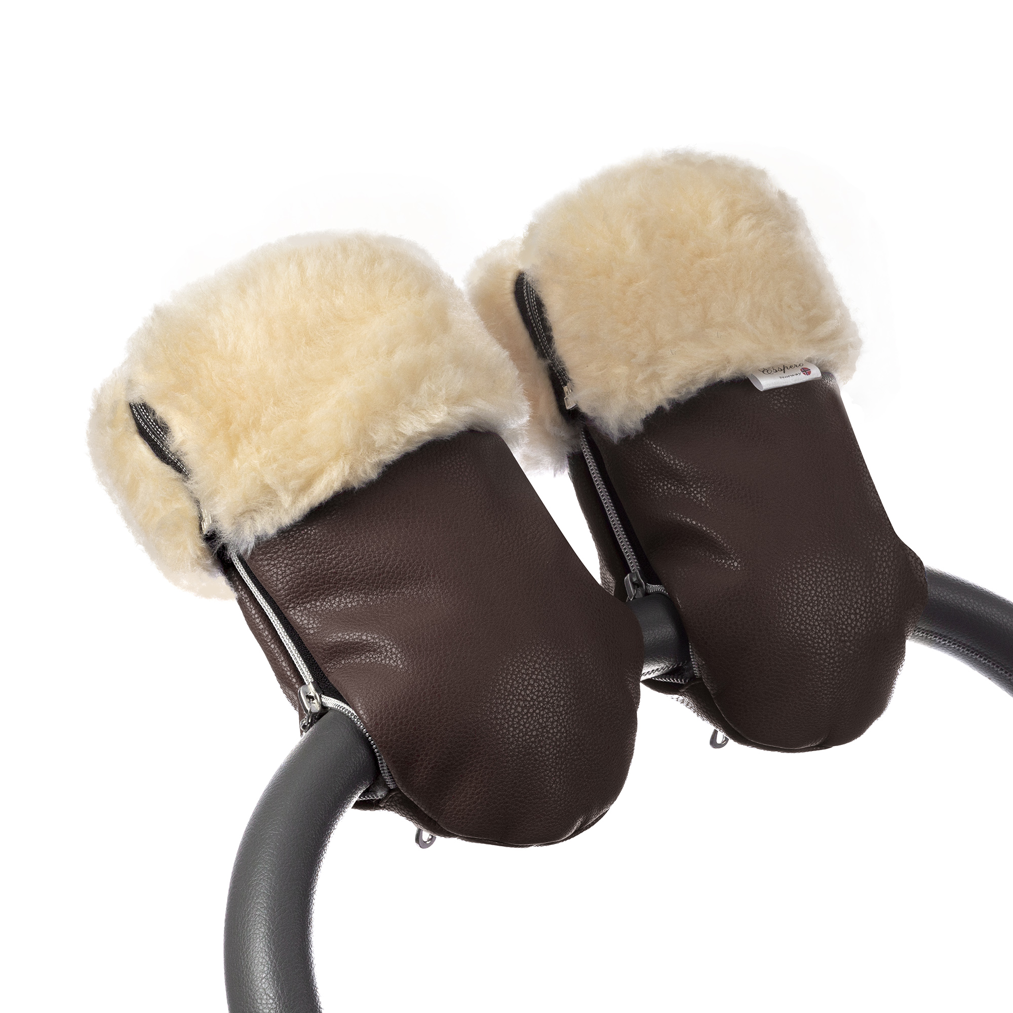 Муфта-рукавички для коляски Esspero Double Leatherette (Натуральная шерсть) (Brown)