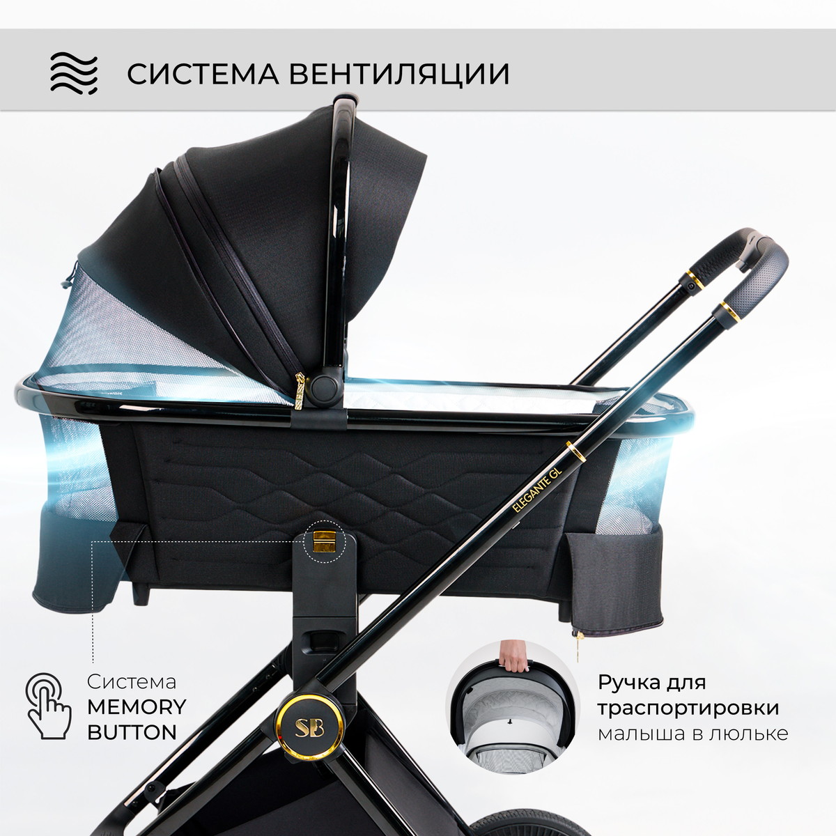 Коляска 3 в 1 Sweet Baby Elegante GL Black ucu090zg0wfd0g8kyboo162ht62jxd2g