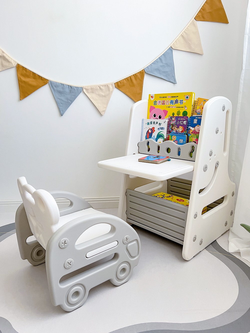 Стол трансформер детский 3 в 1 UNIX Kids со стульчиком Grey 108131652-stol-transformer-detskii-3-v-1-unix-kids-so-stulchikom-grey