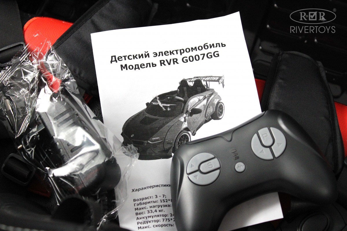 Детский электромобиль RiverToys G007GG черный wzo5anskvrw12ayv0pj4xgrs64z7zqyn