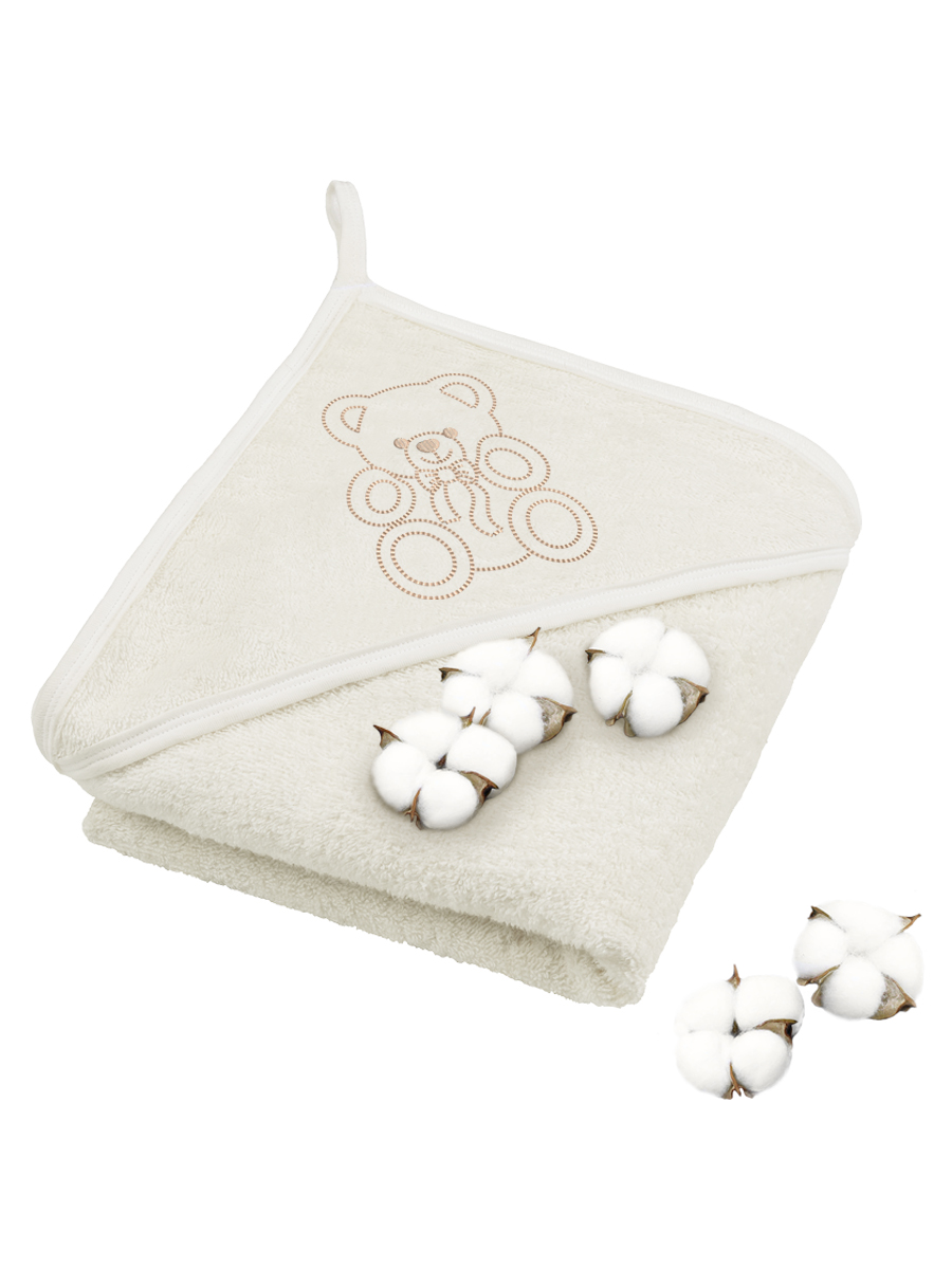 Полотенце махровое с уголком Globex Мишка с бантиком молочко 108129654-polotence-mahrovoe-s-ugolkom-globex-mishka-s-bantikom-molochko