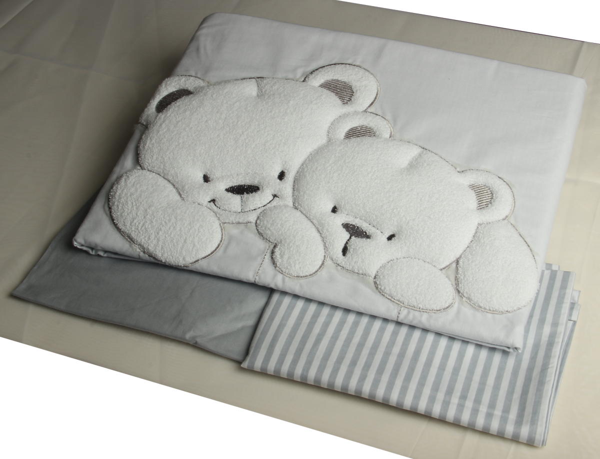 Сменный комплект постельного белья Lepre Sweet Bears 3 предмета (125*65) 21 серый/полоска 1n5q0aampik7lq6zvcs6r81198ah3ah3