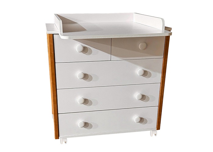 Пеленальный комод Антел Malenkiy Princ (белый/бук)