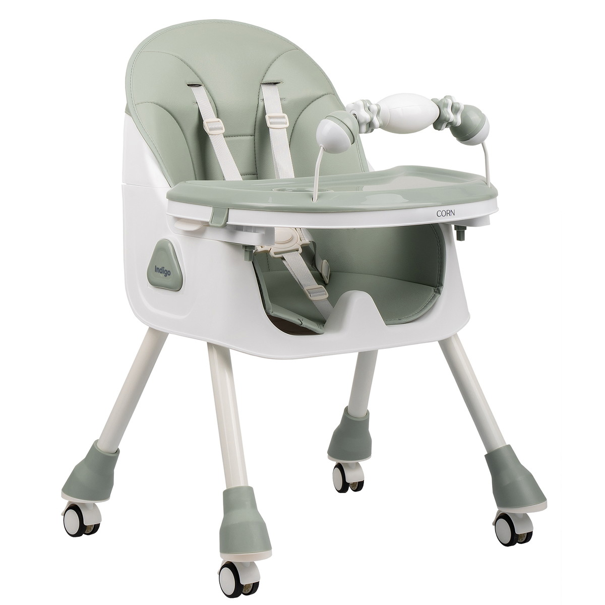 Стульчик для кормления Indigo Corn зеленый-серый qhcgifxuxmekeac4yp1izdpn2v34e0nk