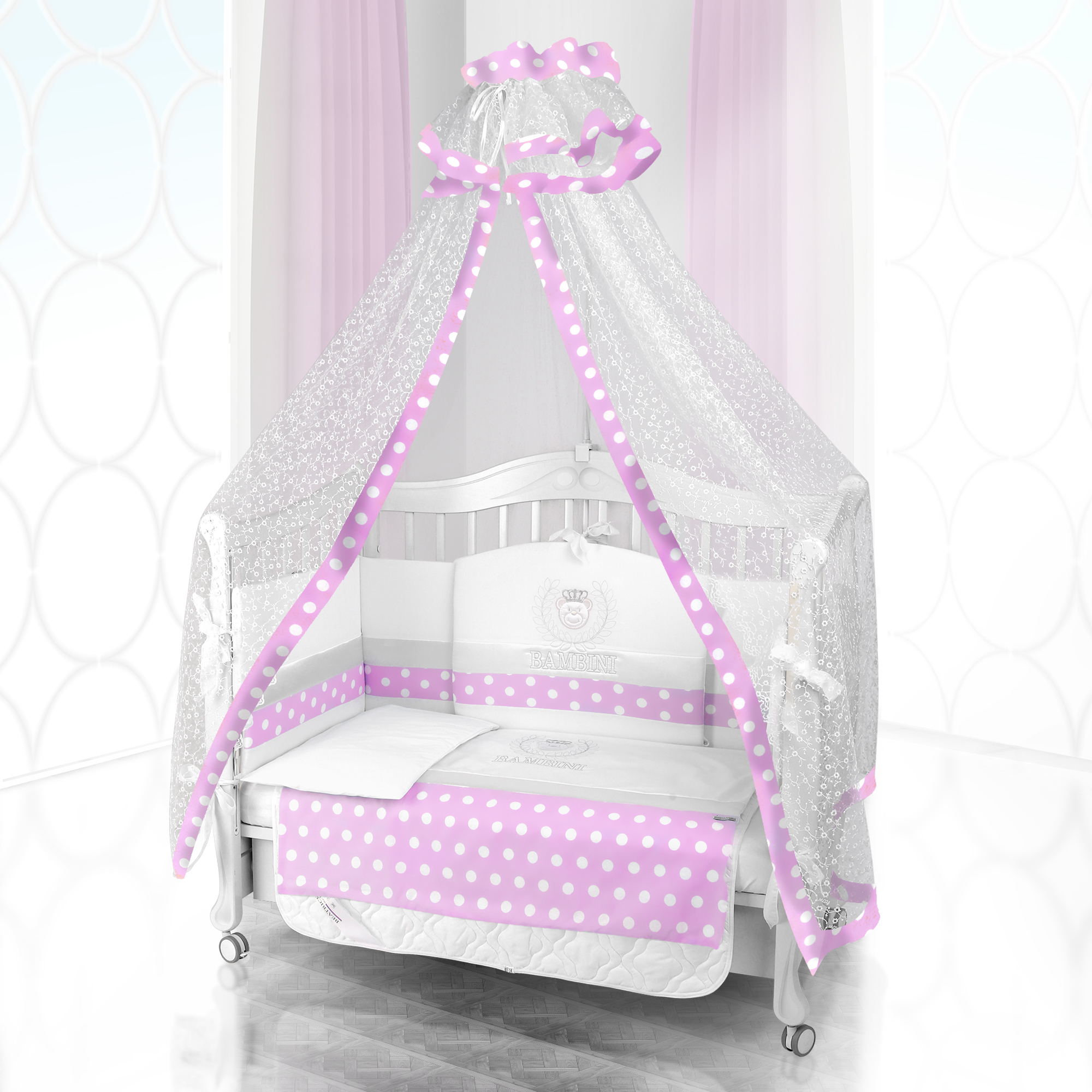 Комплект постельного белья Beatrice Bambini Unico Guseppe Ottaviani (125х65) bianco rosa 7f577409994215992c60f6fede399e08