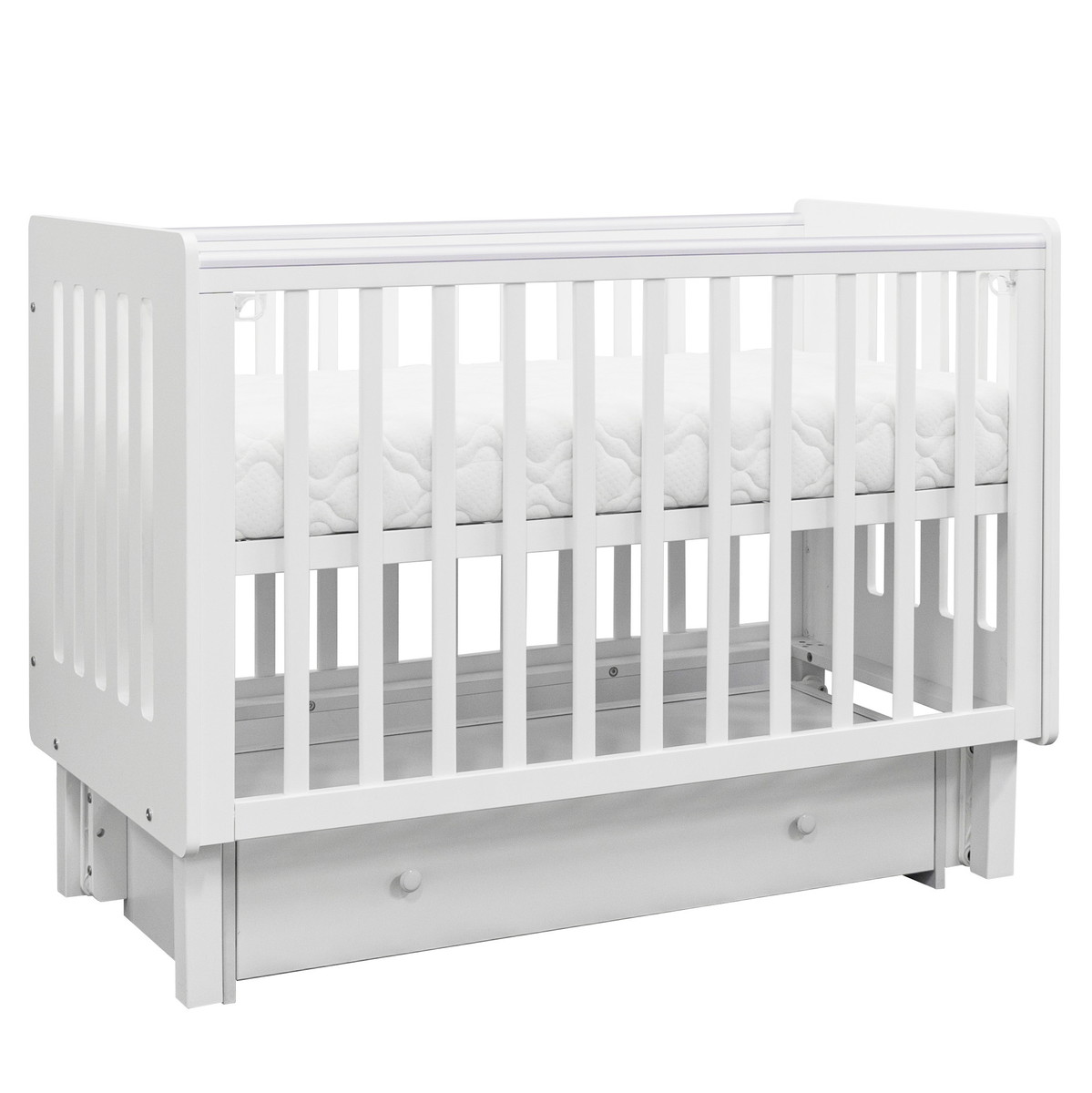 Детская кроватка ANTEMI Mari 120х60 с ящиком (Белый)